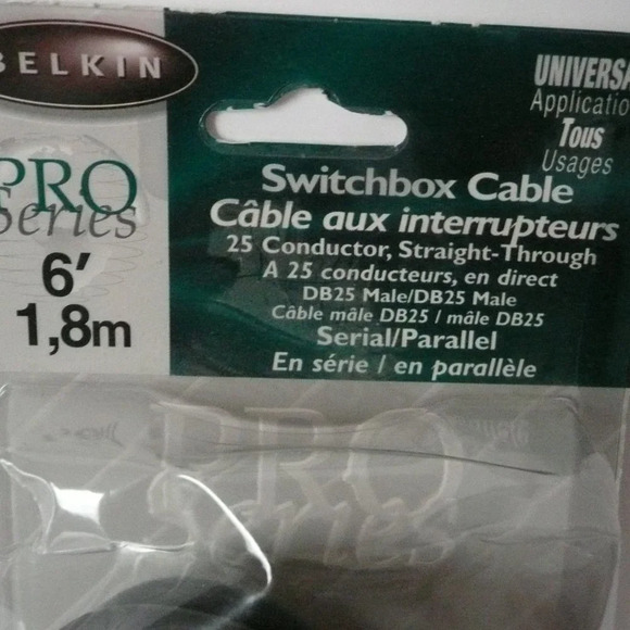Vintage BELKIN F3D111-c06 Pro-Series6'/1,8m DB25 Male/DB25Male/Switchbox Cable - Picture 3 of 6